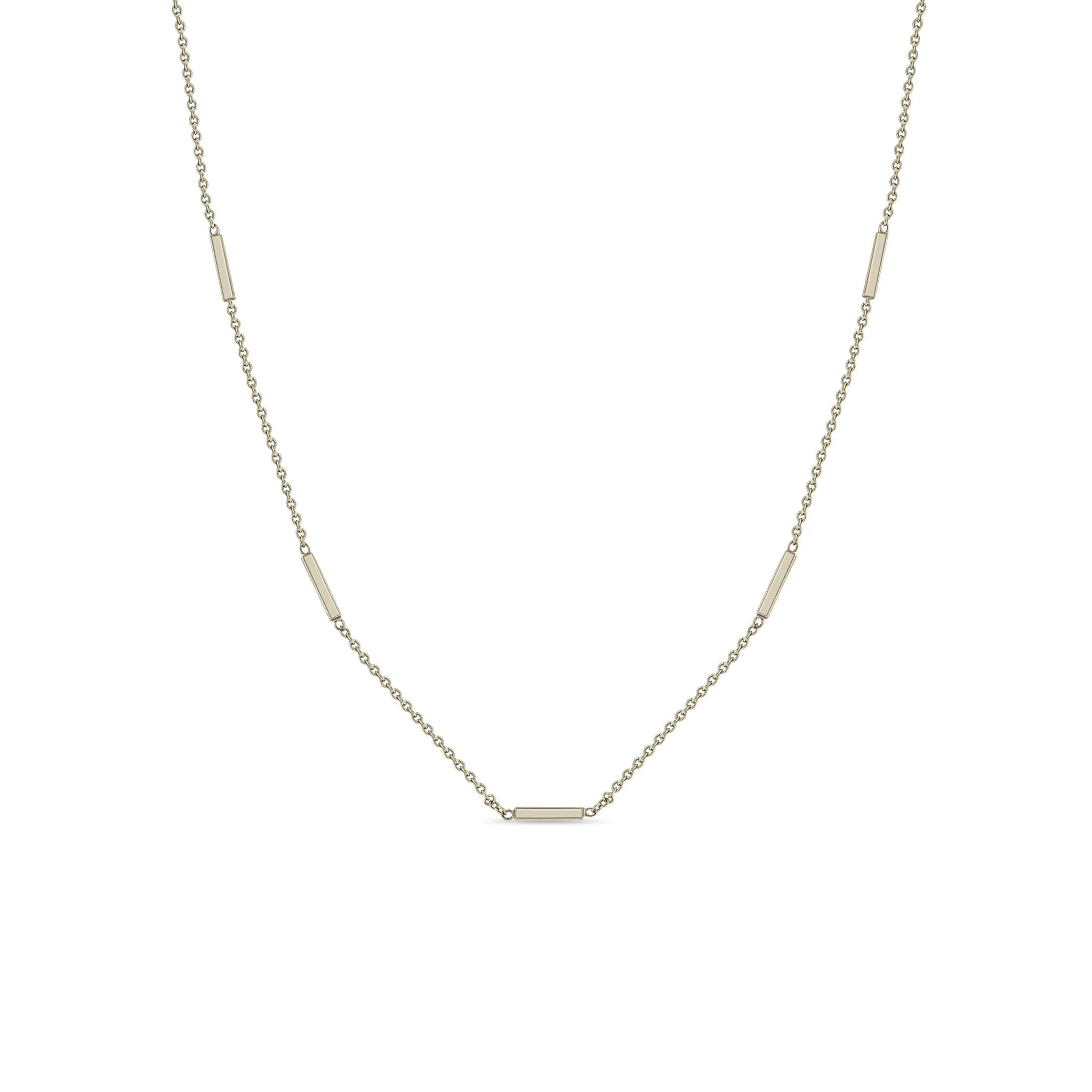 14k 5 Horizontal Tiny Bar Station Necklace