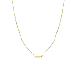 14k 5 Horizontal Tiny Bar Station Necklace