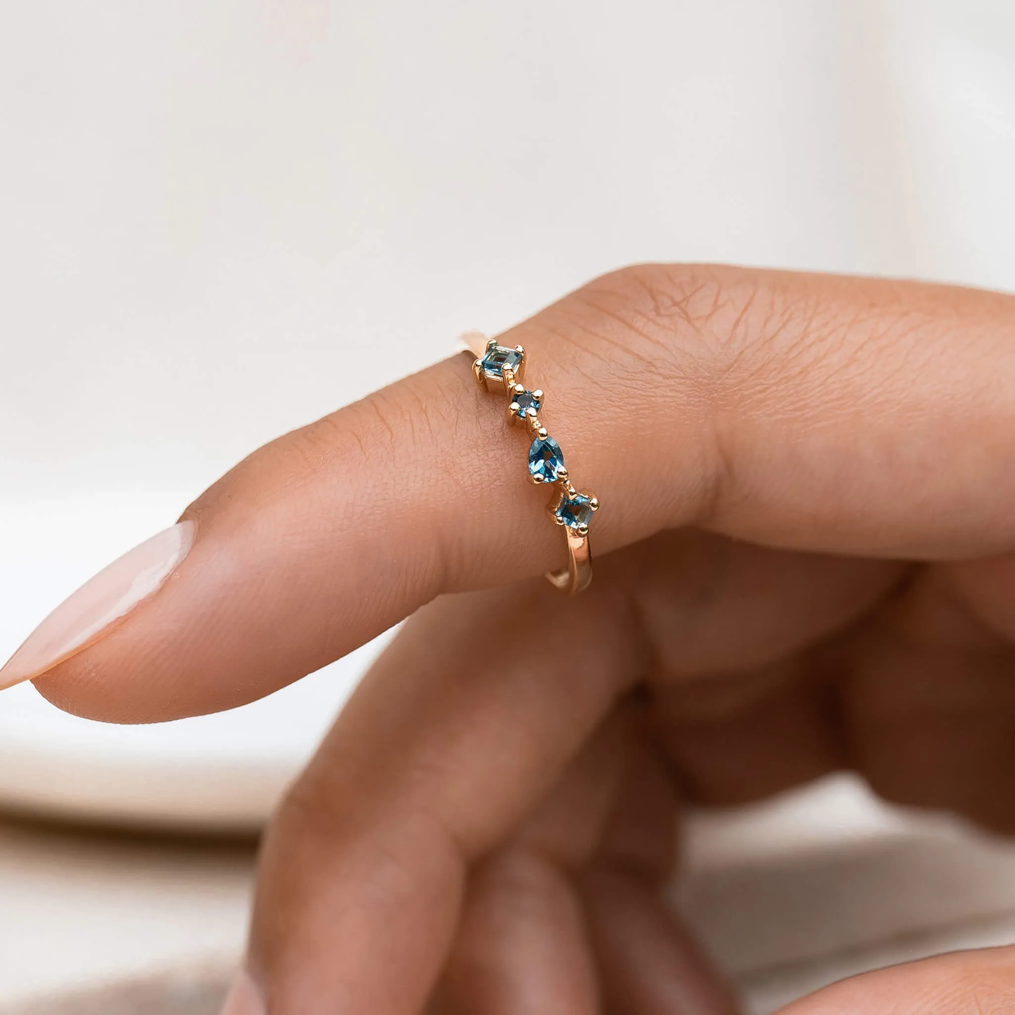 14k Gold London Blue Topaz Ring - Ilse Luxe