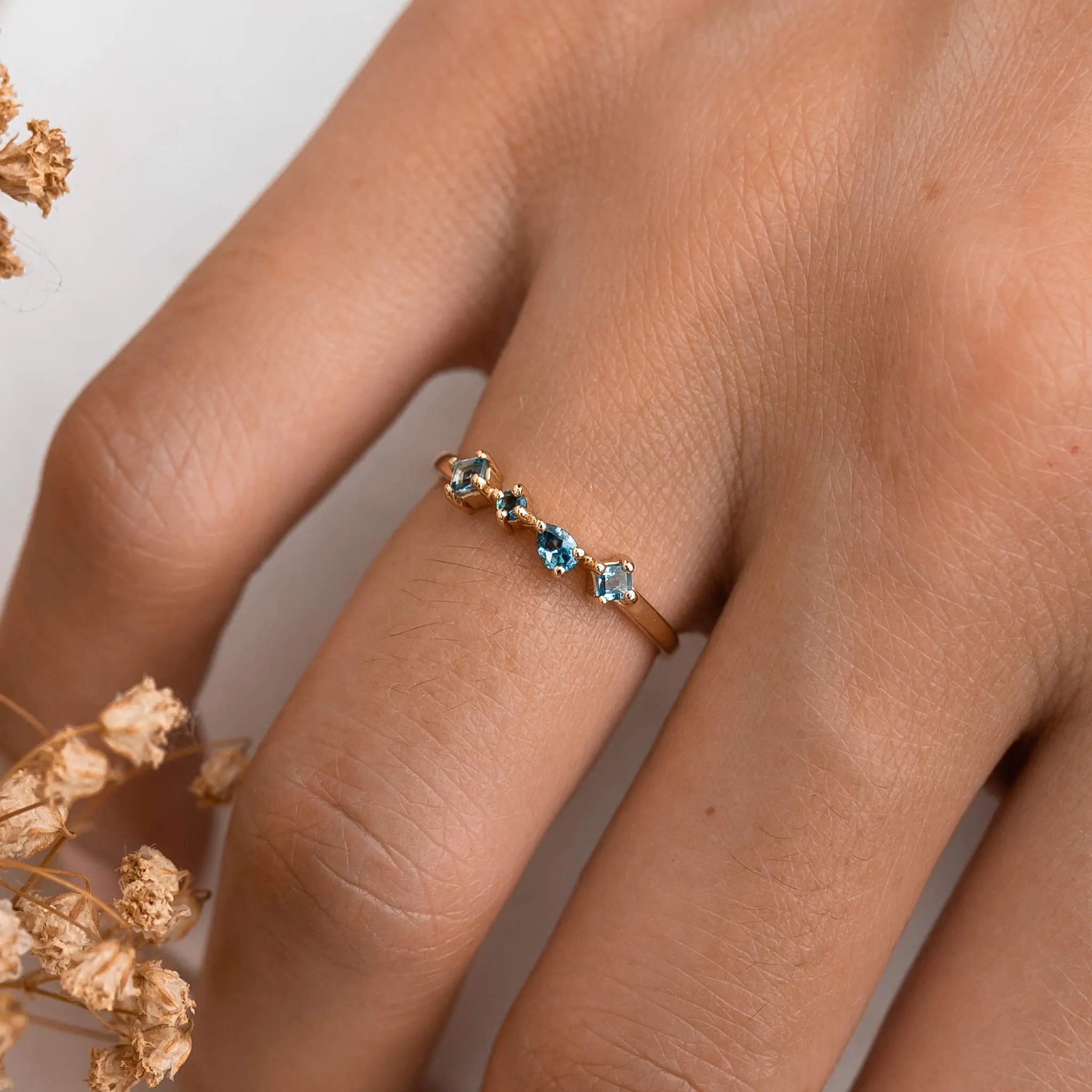 14k Gold London Blue Topaz Ring - Ilse Luxe