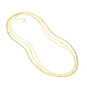 14k Gold Triple Strand Necklace