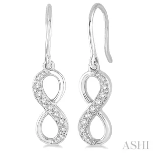 1/6 Ctw Round Cut Diamond Infinity Earrings in 14K White Gold