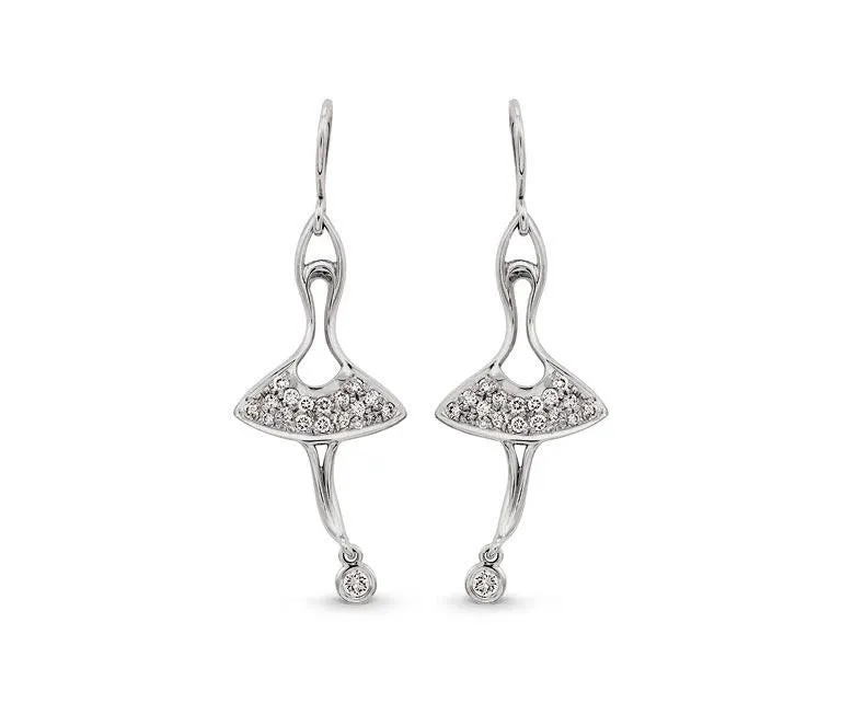 18ct White Gold Dance Inspired Diamond Earrings