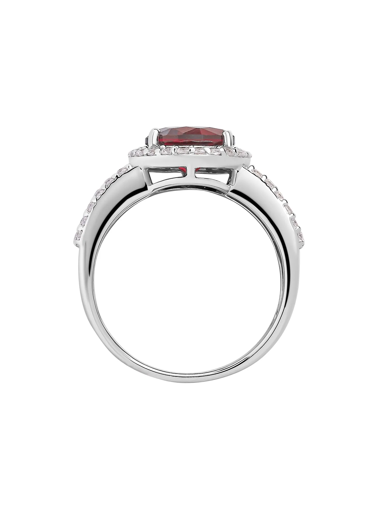 2 Carat Ruby Solitaire Band Ring In Silver