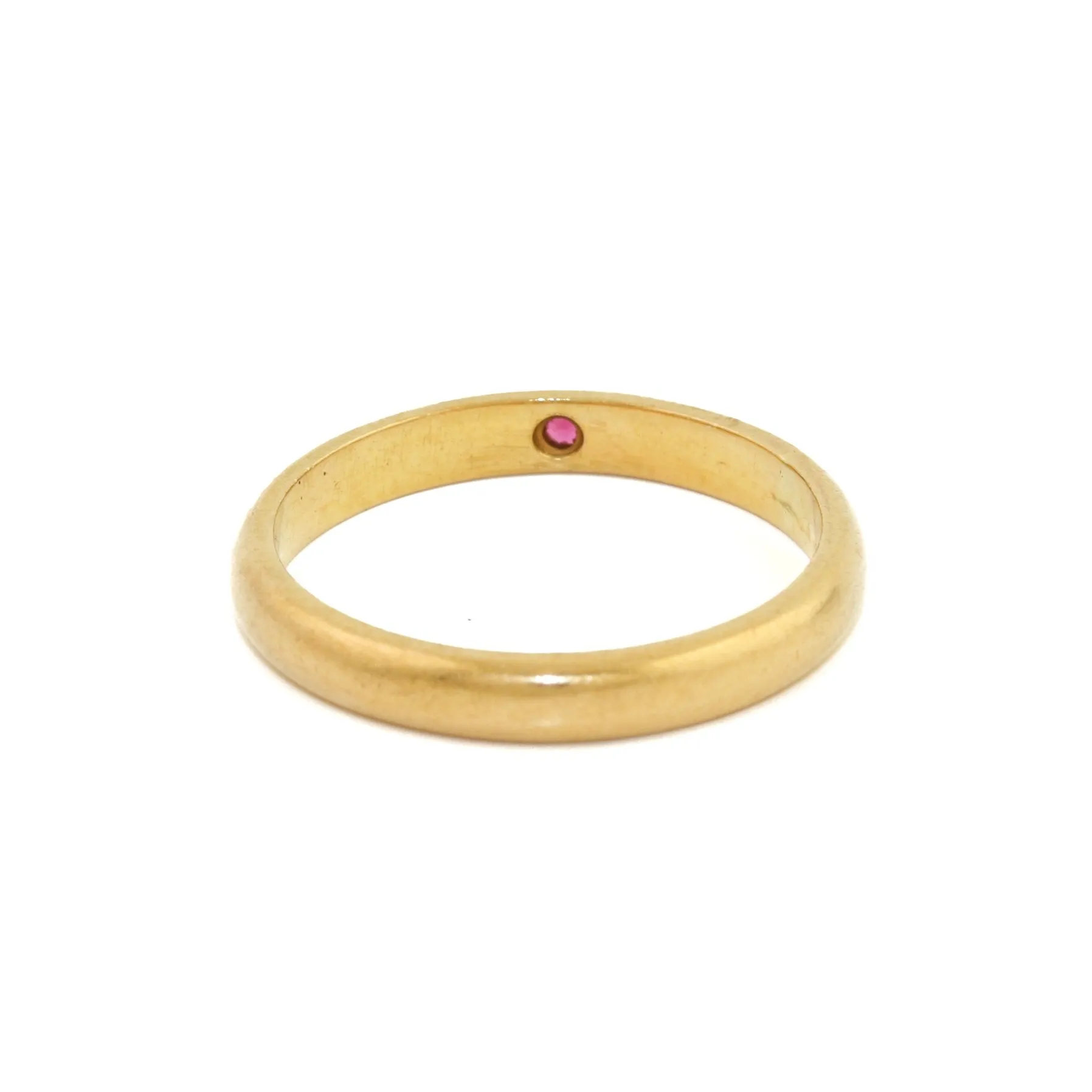 22k Gold x Vintage 4mm Solitaire Rubellite Band