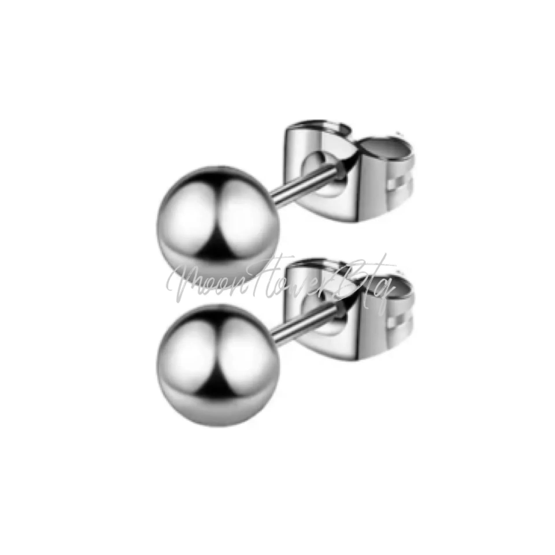 8mm Stainless Steel Ball Dot Stud Earrings