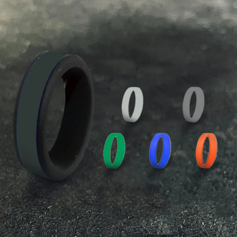 8mm Wide DIY Color Combination Silicone Ring