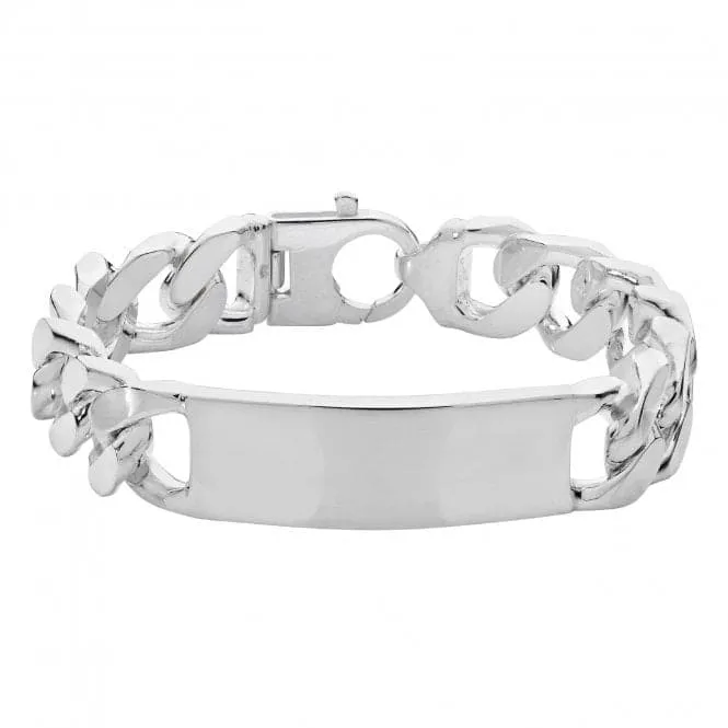 Acotis Silver Id Bracelet Men's Curb G2633