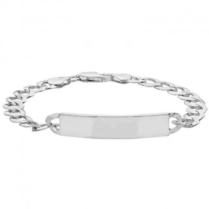 Acotis Silver Id Bracelet Men's Flat Open Curb G2455