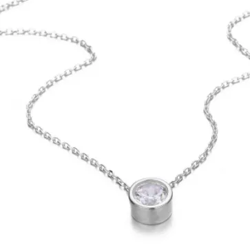 Allison Stainless Steel  CZ Stone Necklace