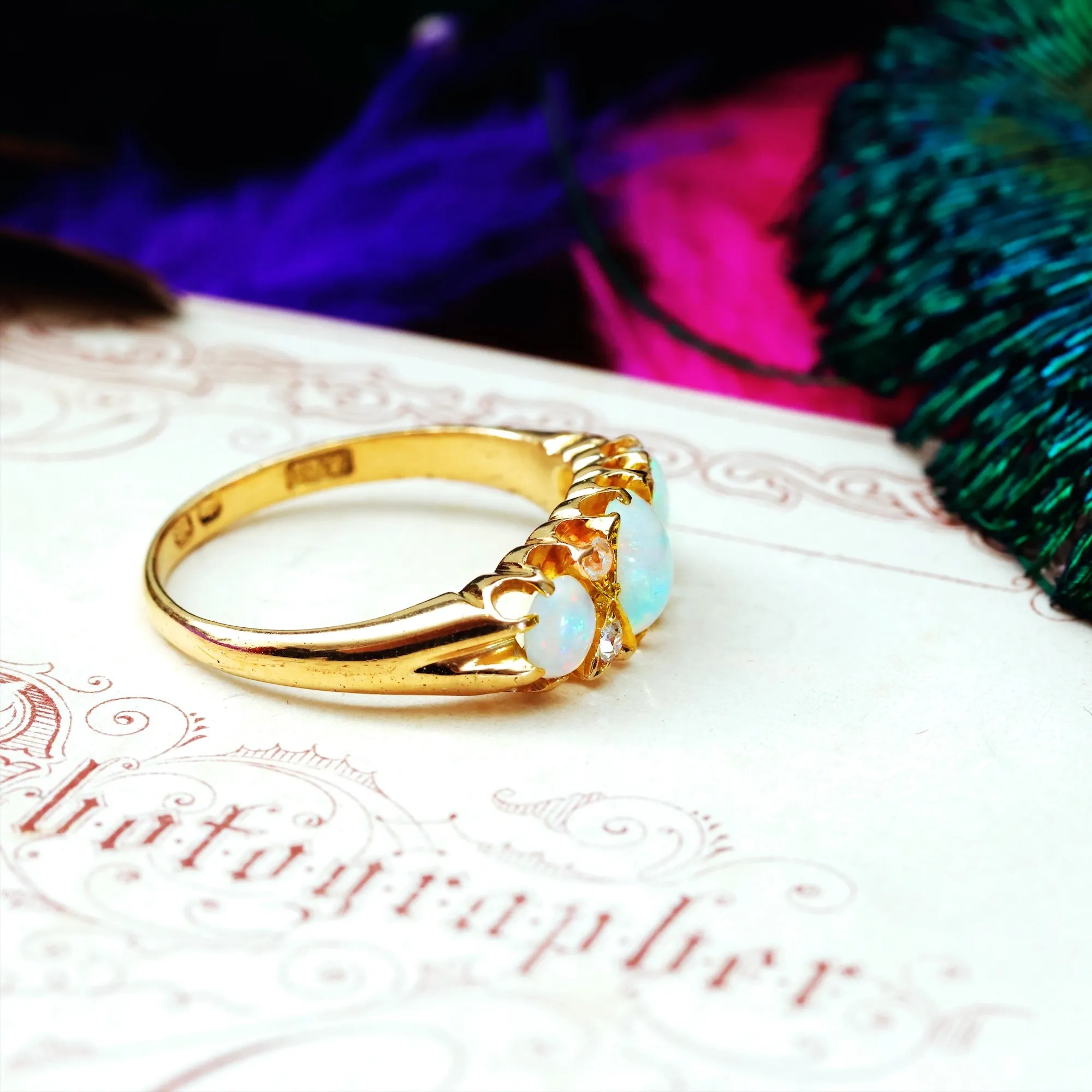 Antique Victorian Opal & Diamond Ring