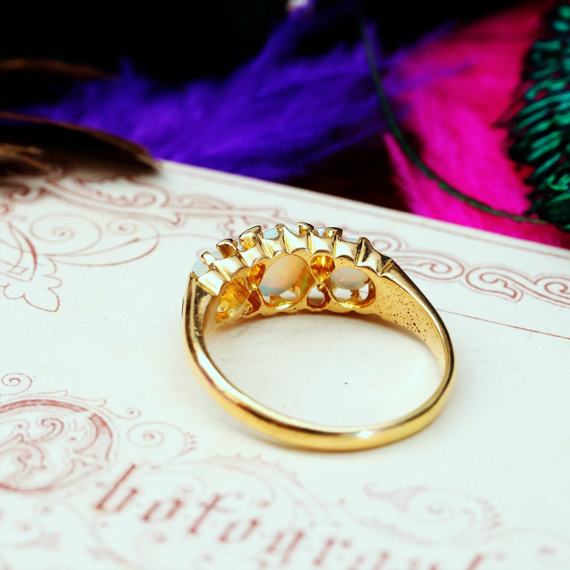 Antique Victorian Opal & Diamond Ring