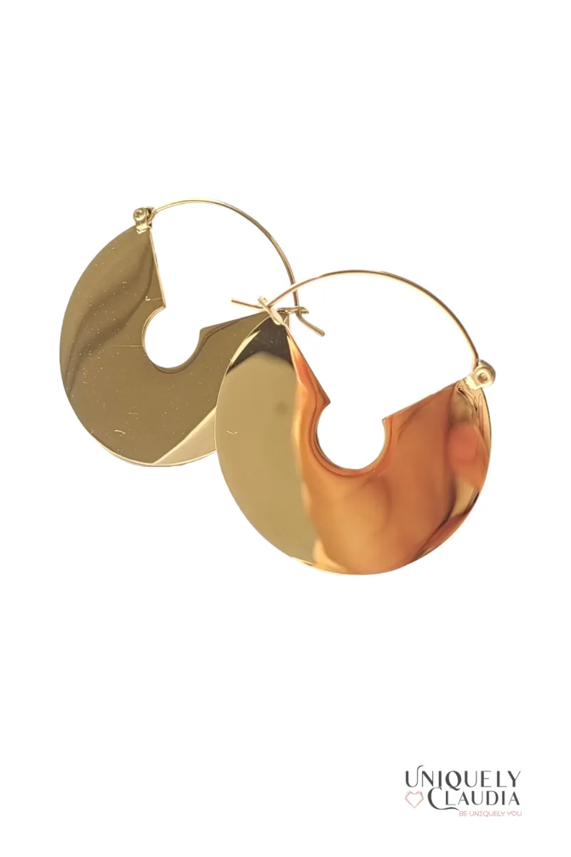 Ava Stainless Steel Disk Hoop Earrings