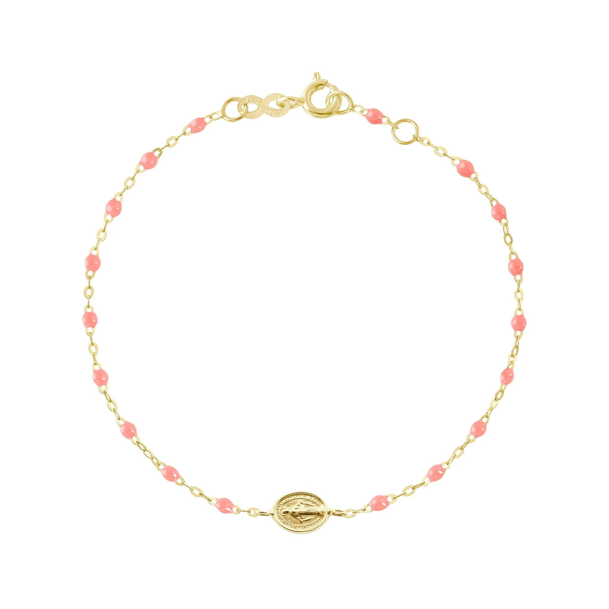 Baby Madone Charm Classic Gigi Fuchsia bracelet, Yellow Gold, 5.1"