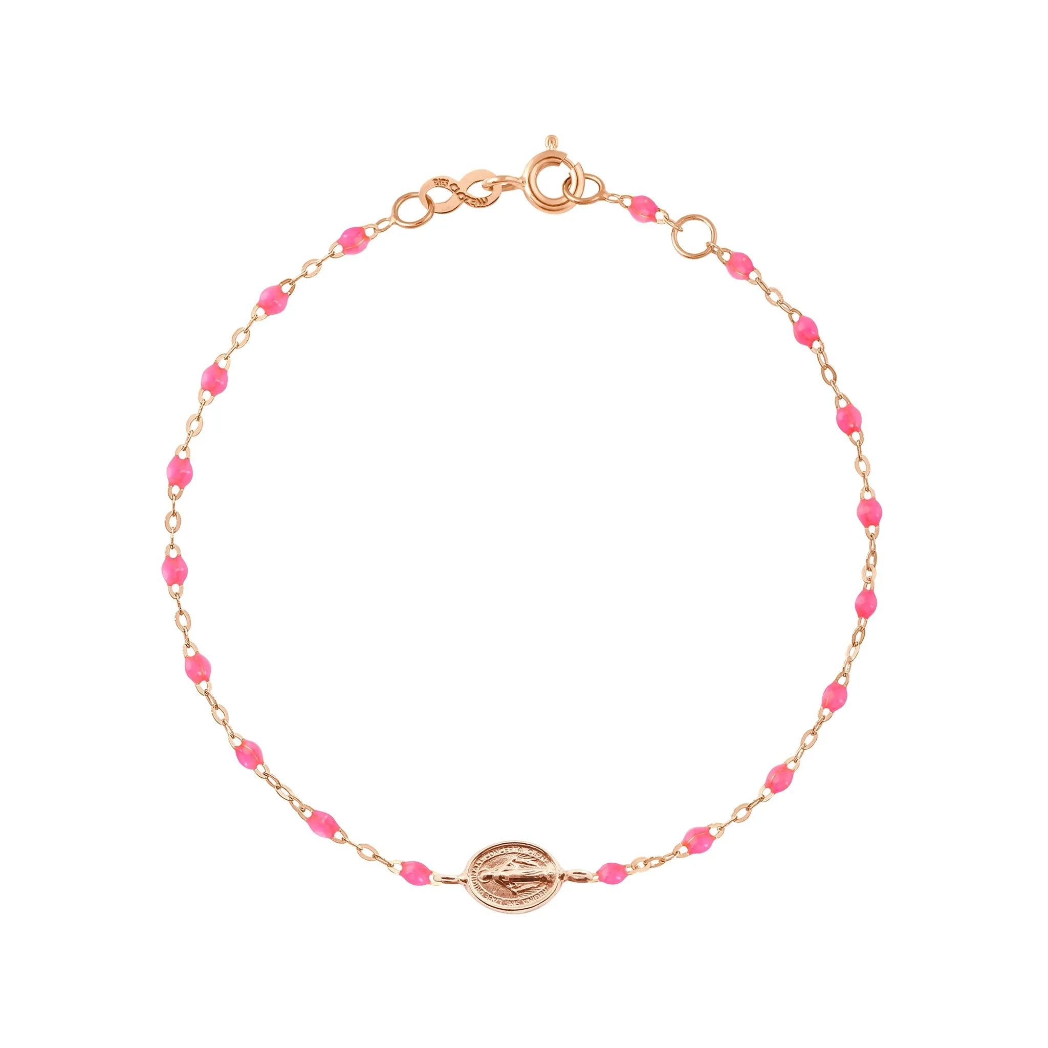 Baby Madone Charm Classic Gigi Pink bracelet, Rose Gold, 5.1"