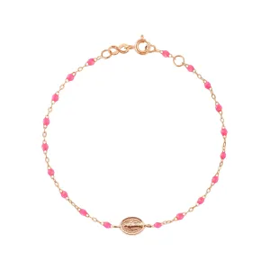 Baby Madone Charm Classic Gigi Pink bracelet, Rose Gold, 5.1"