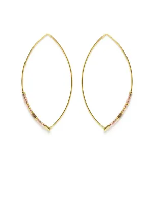 Beaded Marquis Hoop Earrings by Amano Studio