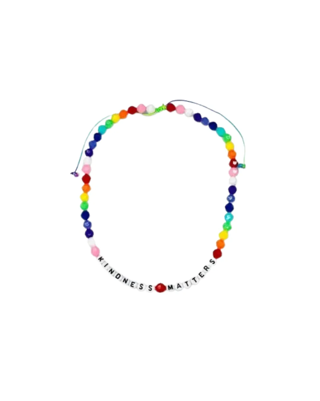 Beaded Rainbow Necklace Kindness Matters