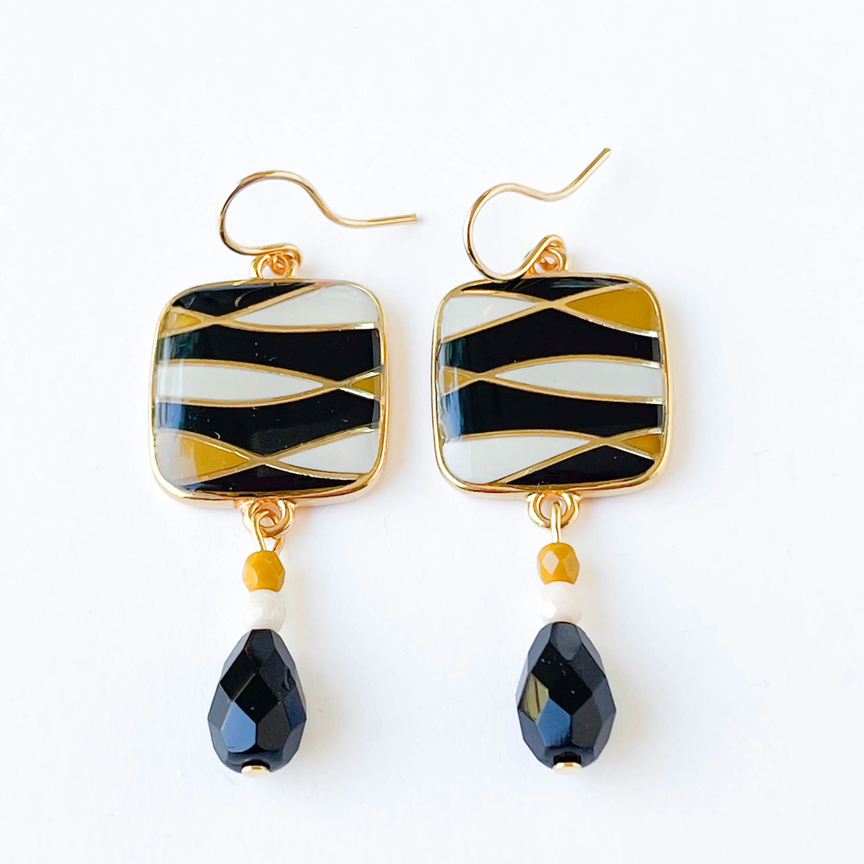 Black and Gold Elegant Boho Chic Earrings