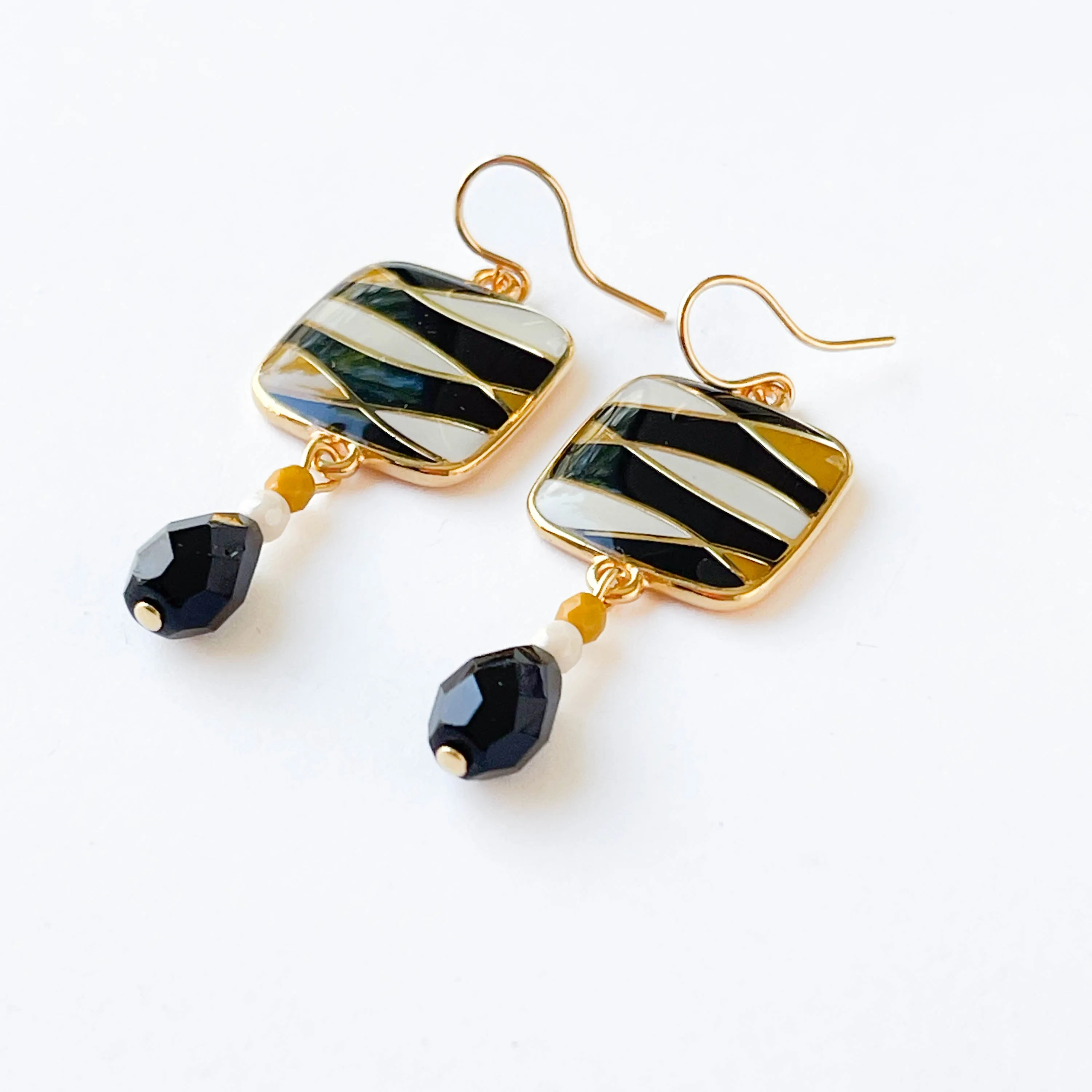 Black and Gold Elegant Boho Chic Earrings