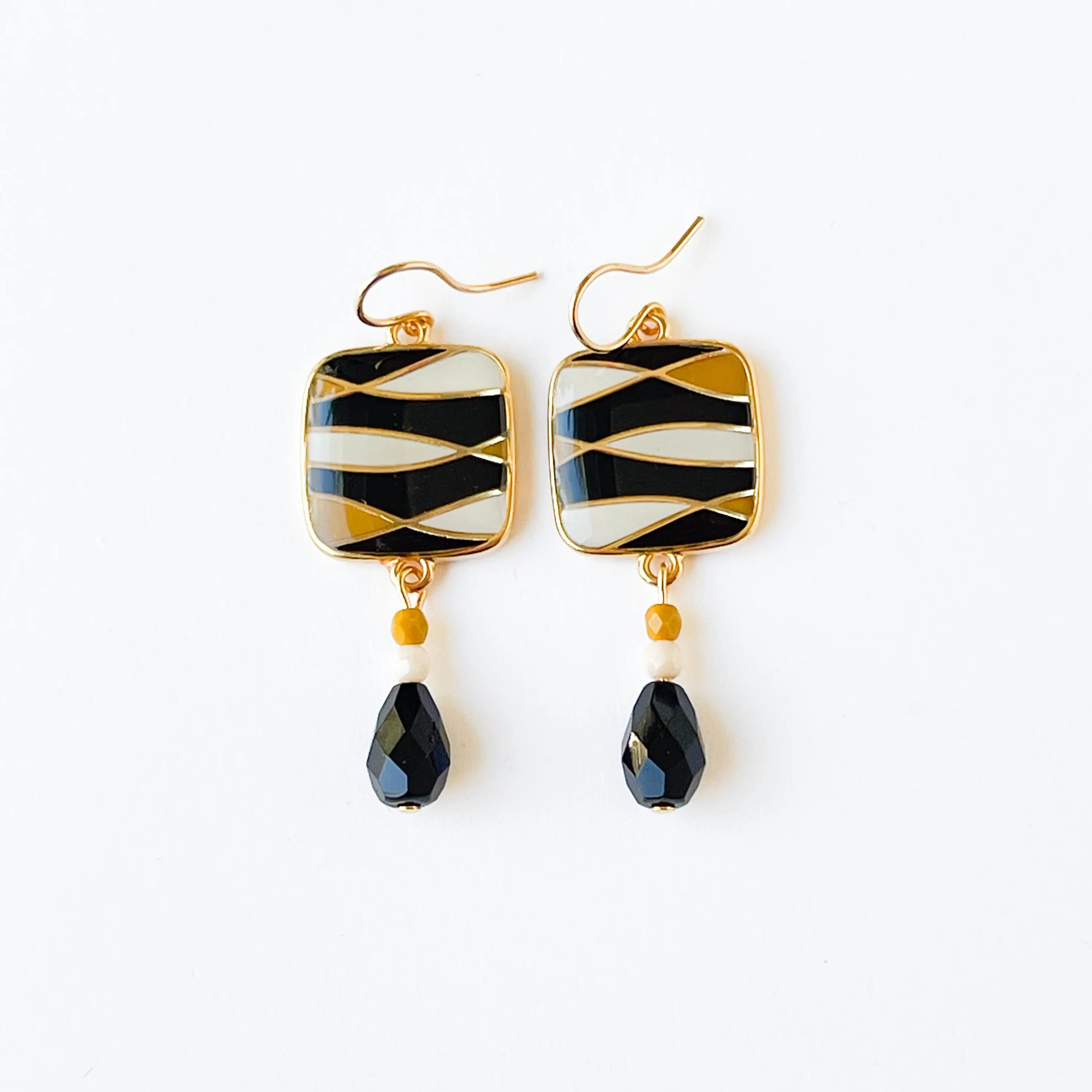 Black and Gold Elegant Boho Chic Earrings