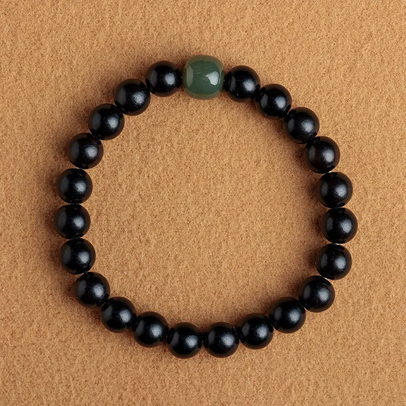 Buddha Beads and Jade Bracelet with Sterling Silver - Fortune's Favor Collection