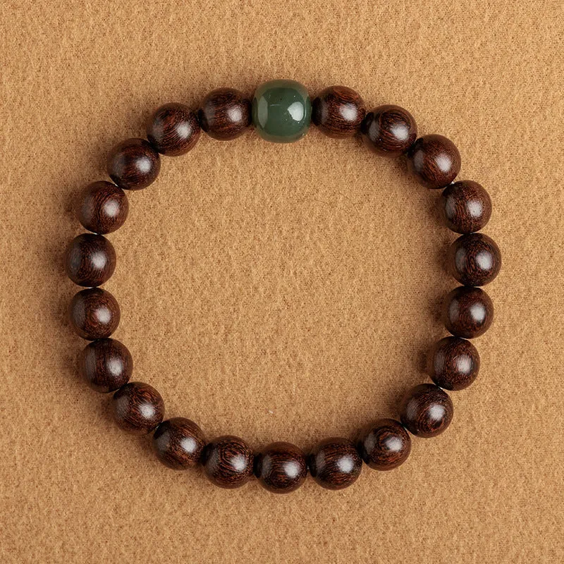 Buddha Beads and Jade Bracelet with Sterling Silver - Fortune's Favor Collection