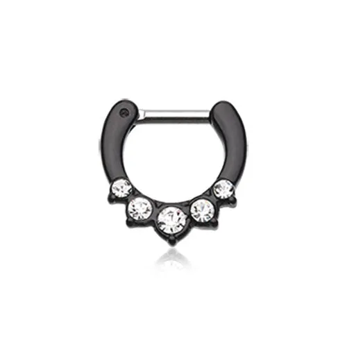 Calvina Gem Septum Clicker in Titanium