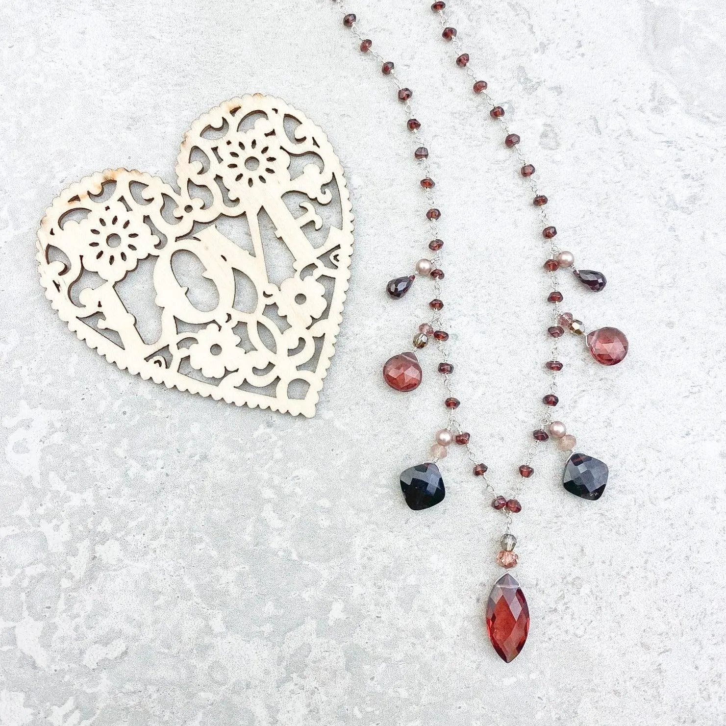 Cascading Garnet Chic Jewelry