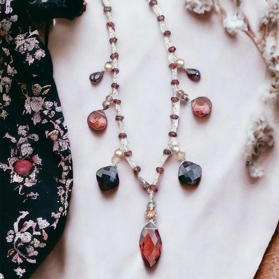 Cascading Garnet Chic Jewelry