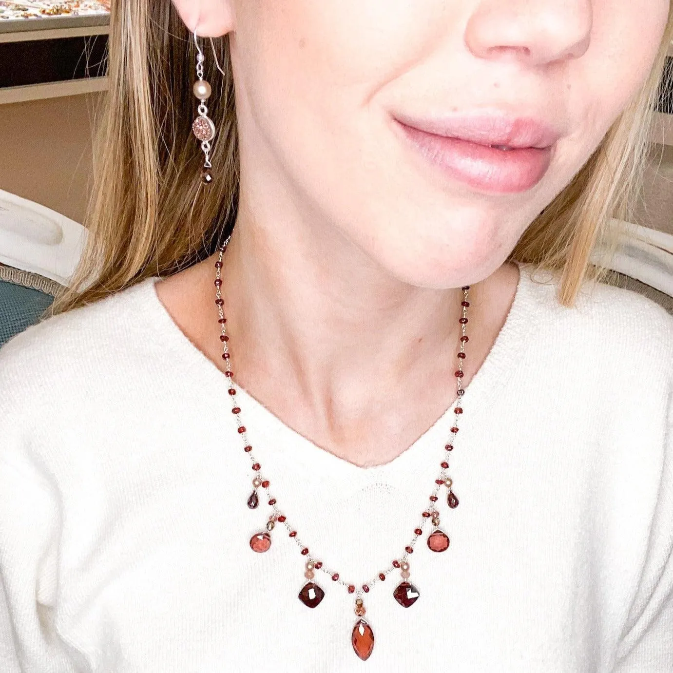 Cascading Garnet Chic Jewelry