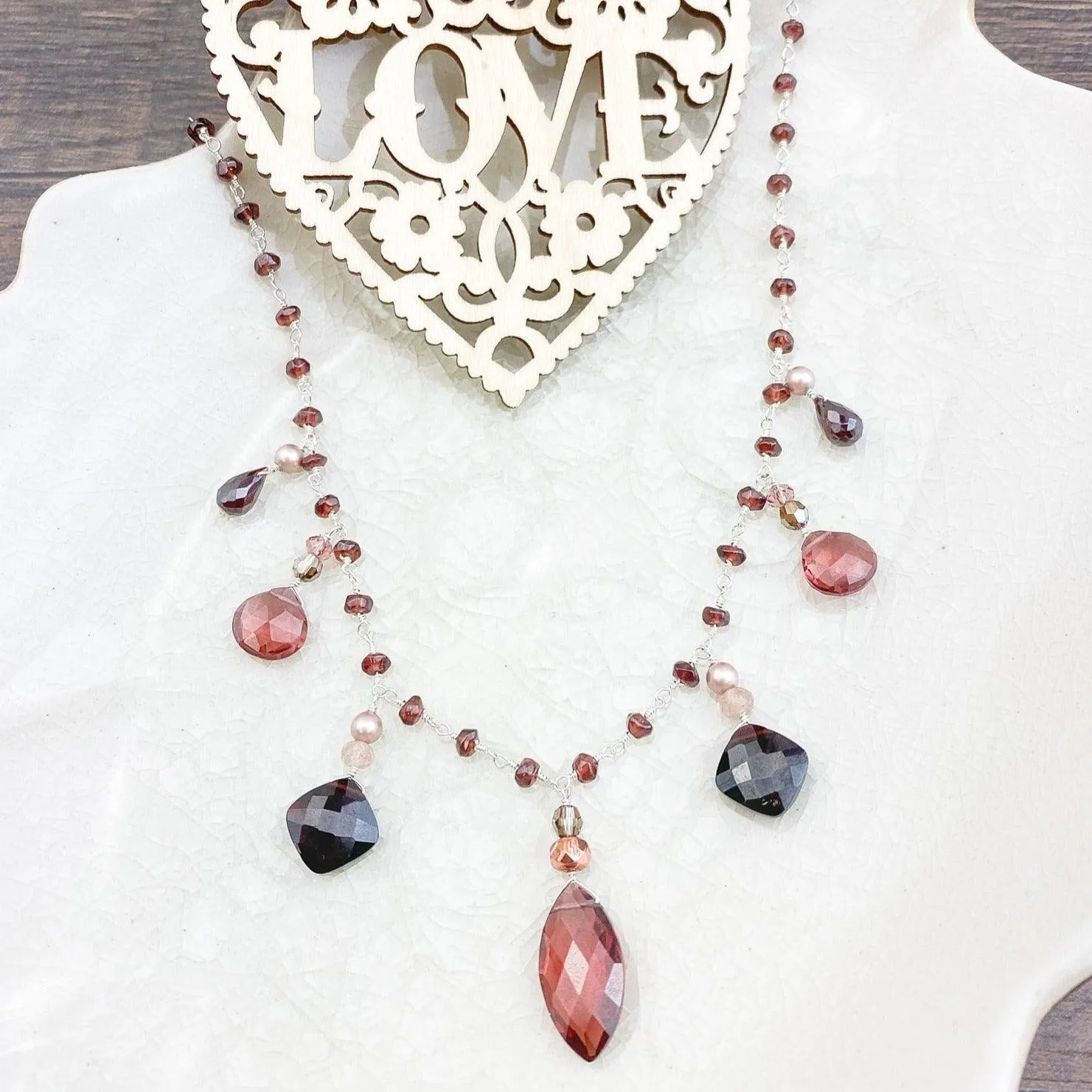 Cascading Garnet Chic Jewelry