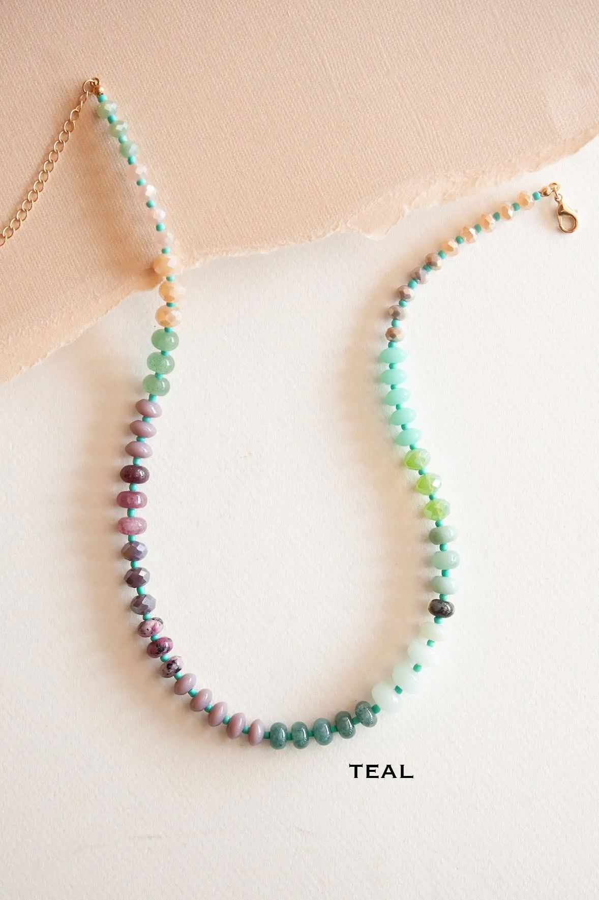 Cece Colorful Beaded Necklace | Rainbow Ombre Necklace | Summer Necklace