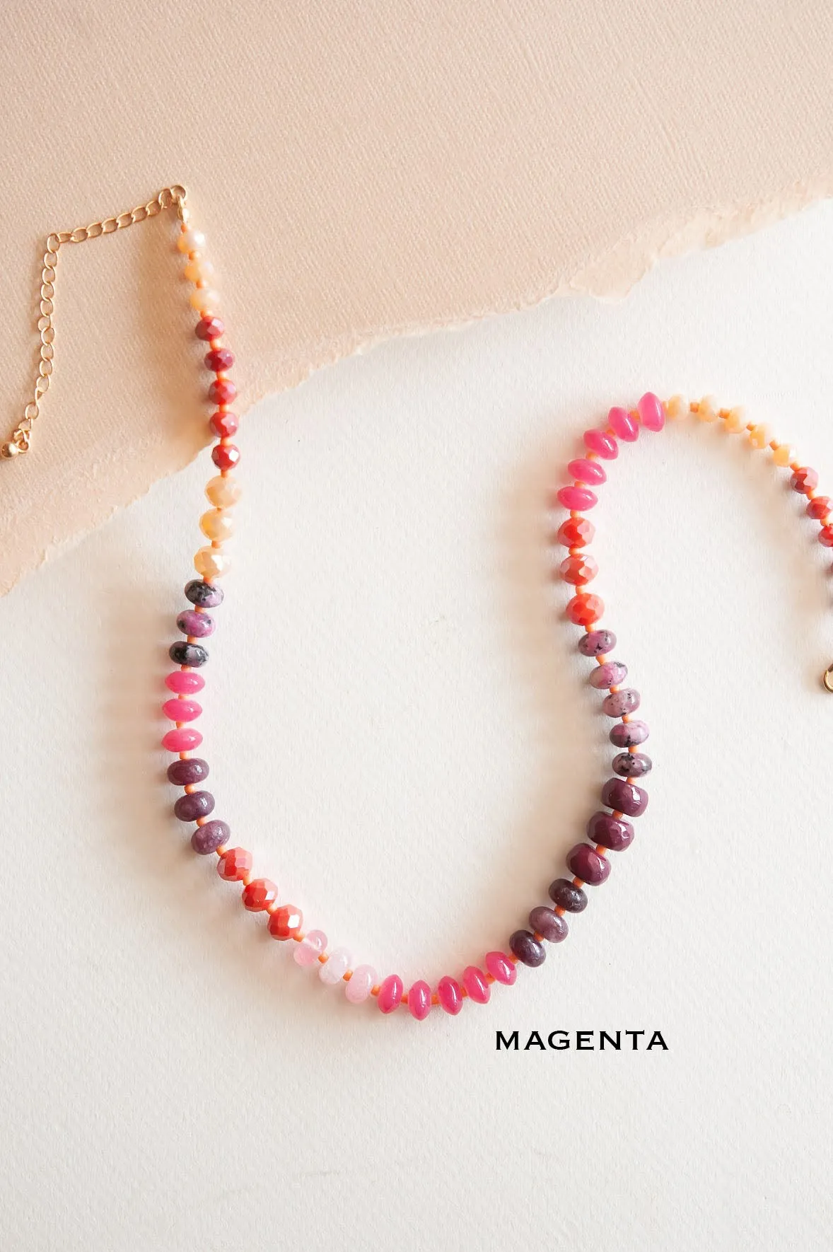 Cece Colorful Beaded Necklace | Rainbow Ombre Necklace | Summer Necklace