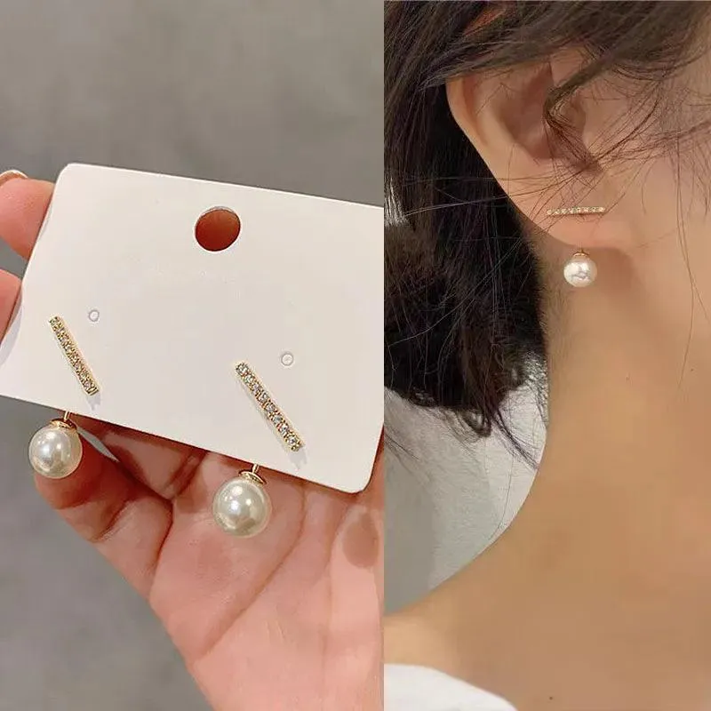 Chic Korean Claw Stud Earrings with Irregular Pearls for Trendy Women