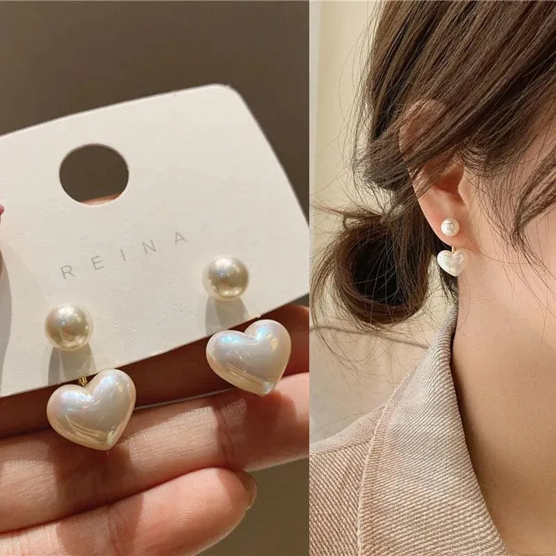 Chic Korean Claw Stud Earrings with Irregular Pearls for Trendy Women