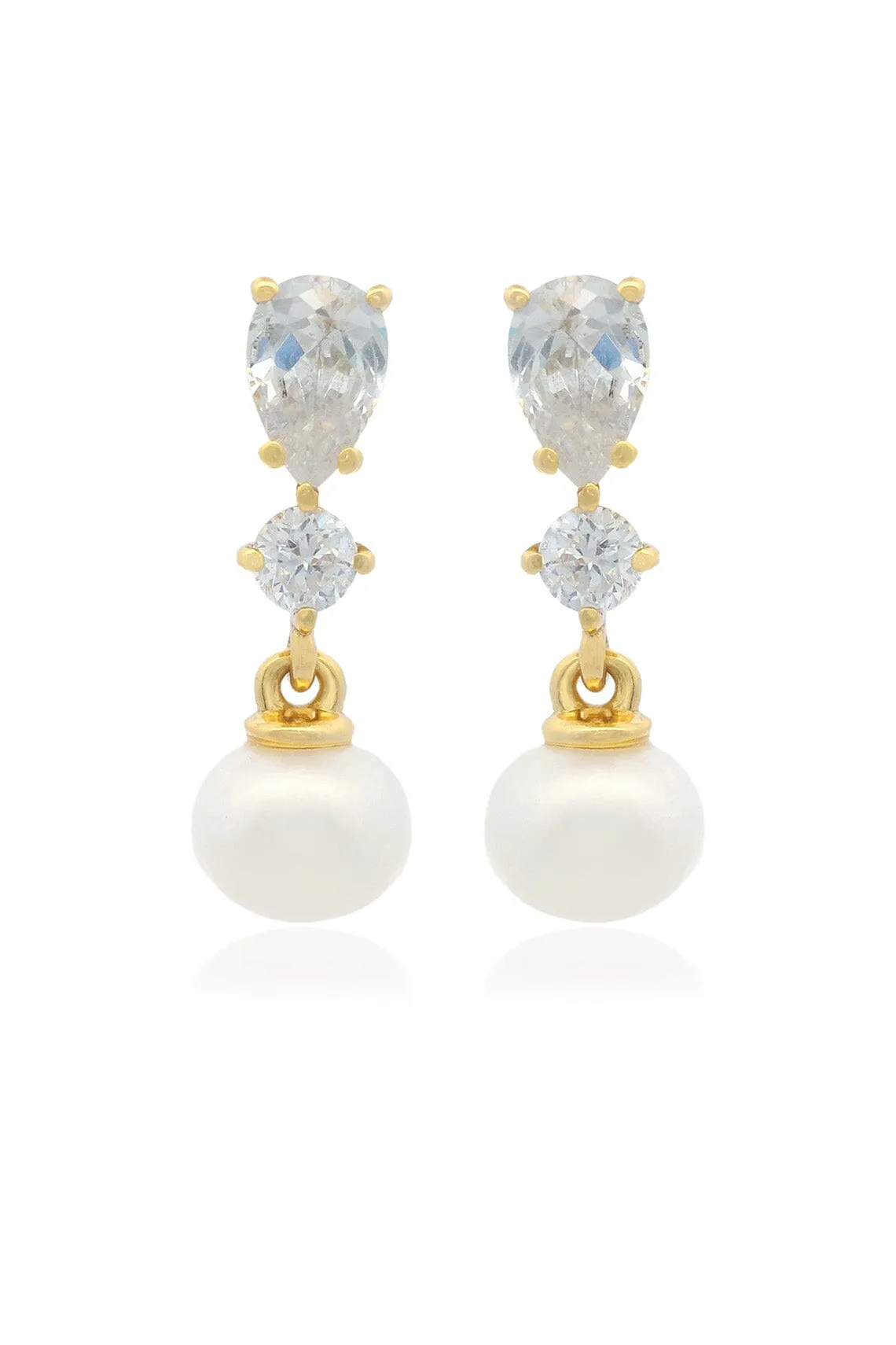 CHIC NOEL FRESHWATER PEARL PYRMONT EARRINGS GOLD