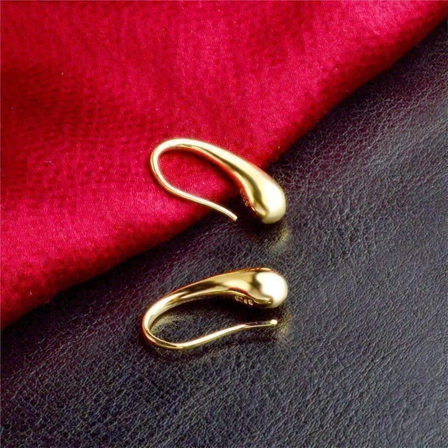 Chic Tear Drop Silver or Gold Hook Earrings for Woman Hers Modern Special Occasion Everyday Wear