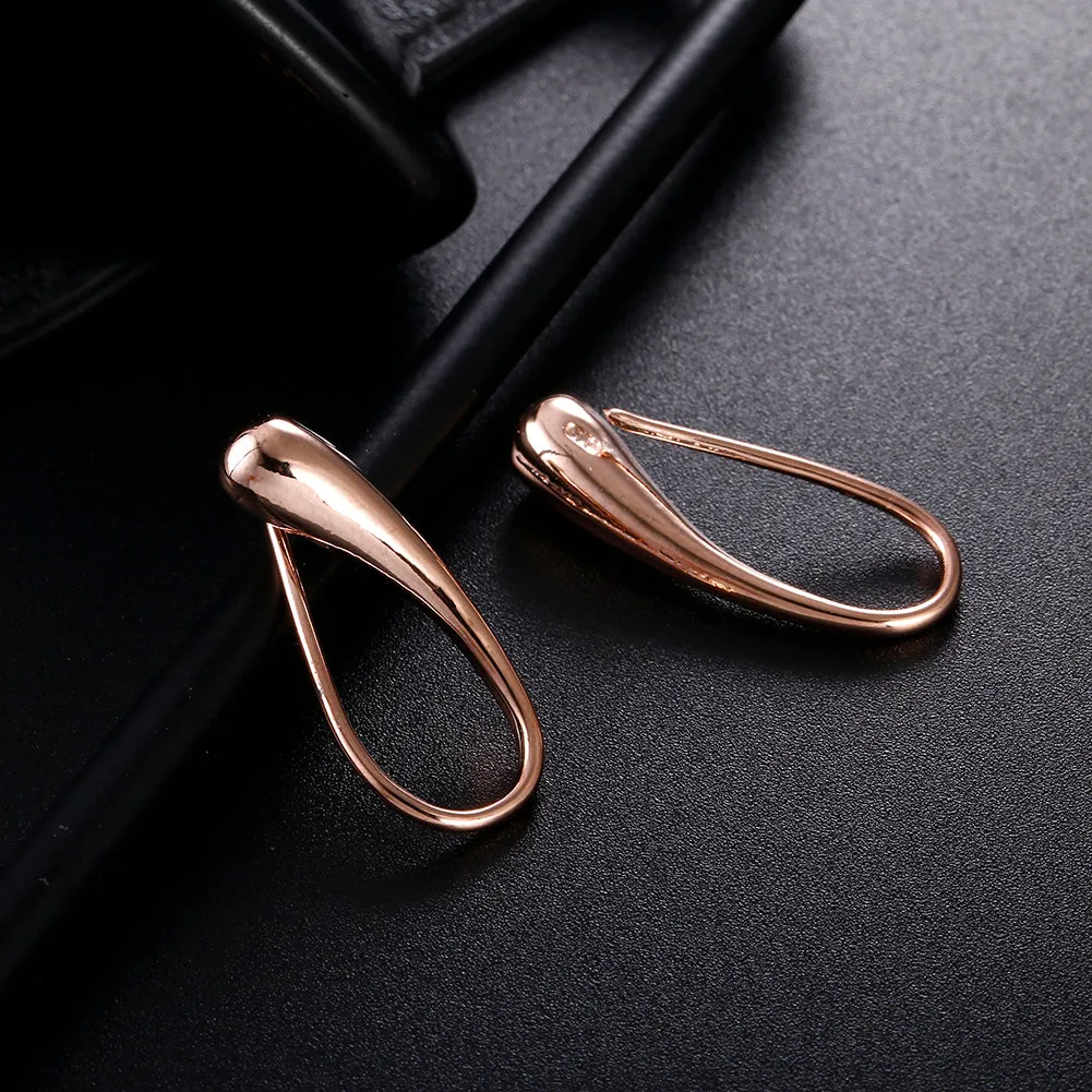 Chic Tear Drop Silver or Gold Hook Earrings for Woman Hers Modern Special Occasion Everyday Wear