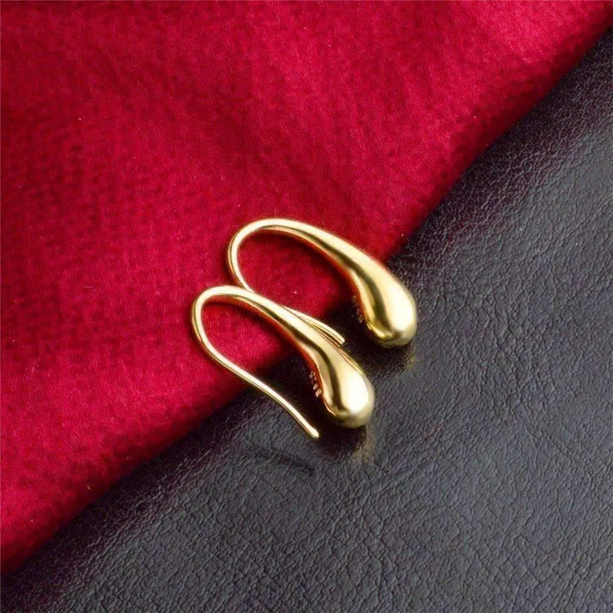 Chic Tear Drop Silver or Gold Hook Earrings for Woman Hers Modern Special Occasion Everyday Wear