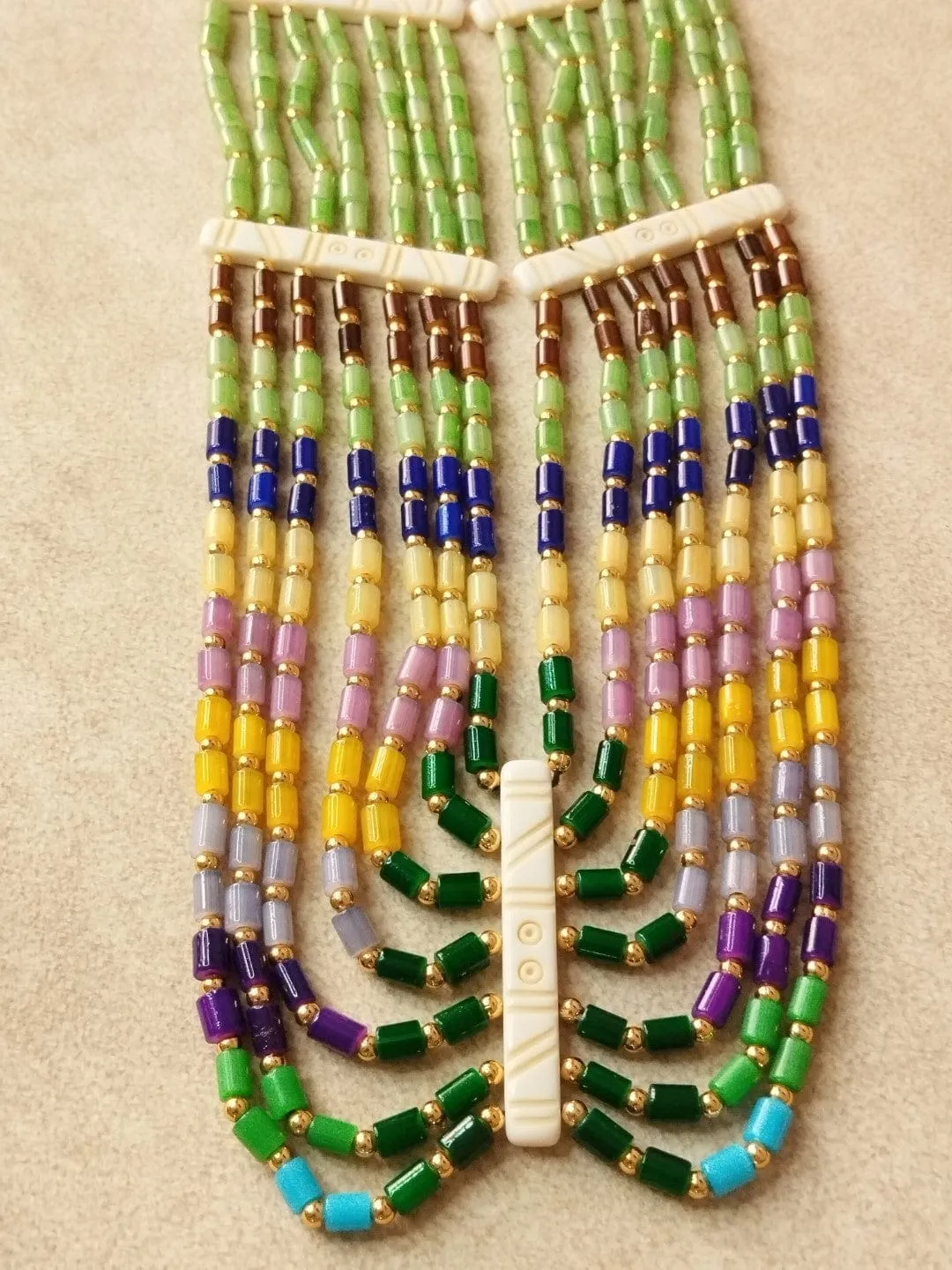 Colorful Bead Tribal Style Necklace