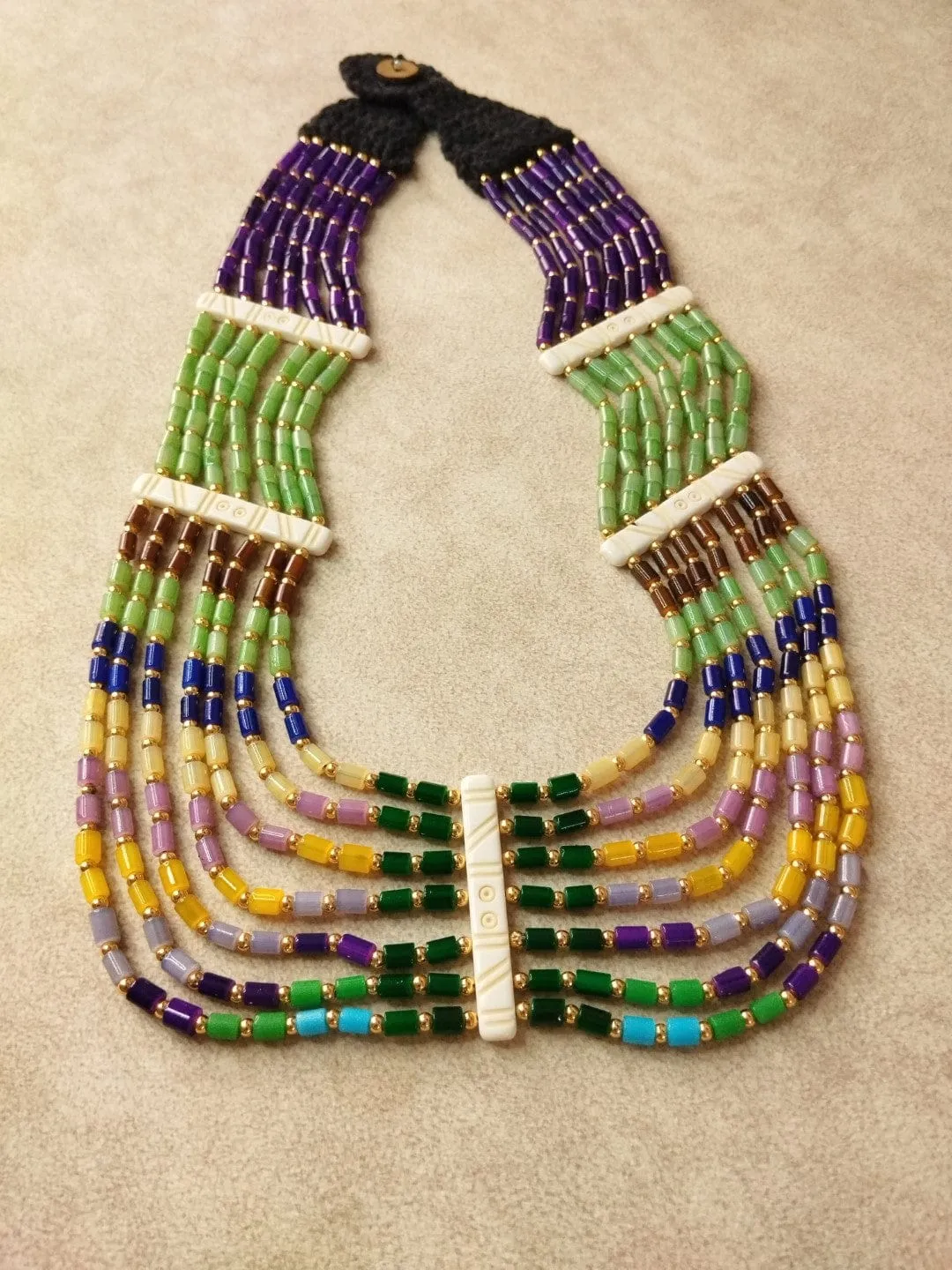 Colorful Bead Tribal Style Necklace