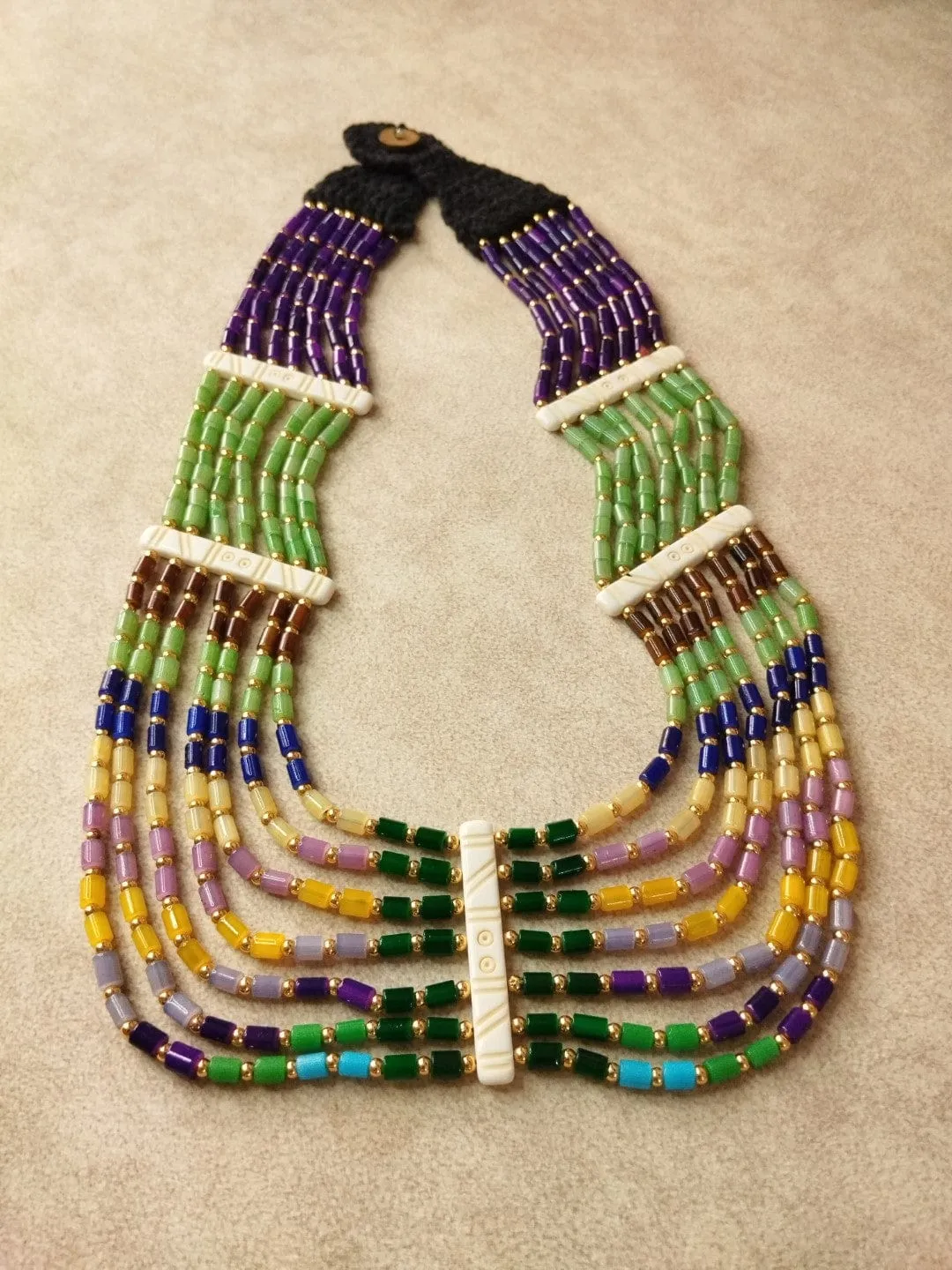 Colorful Bead Tribal Style Necklace