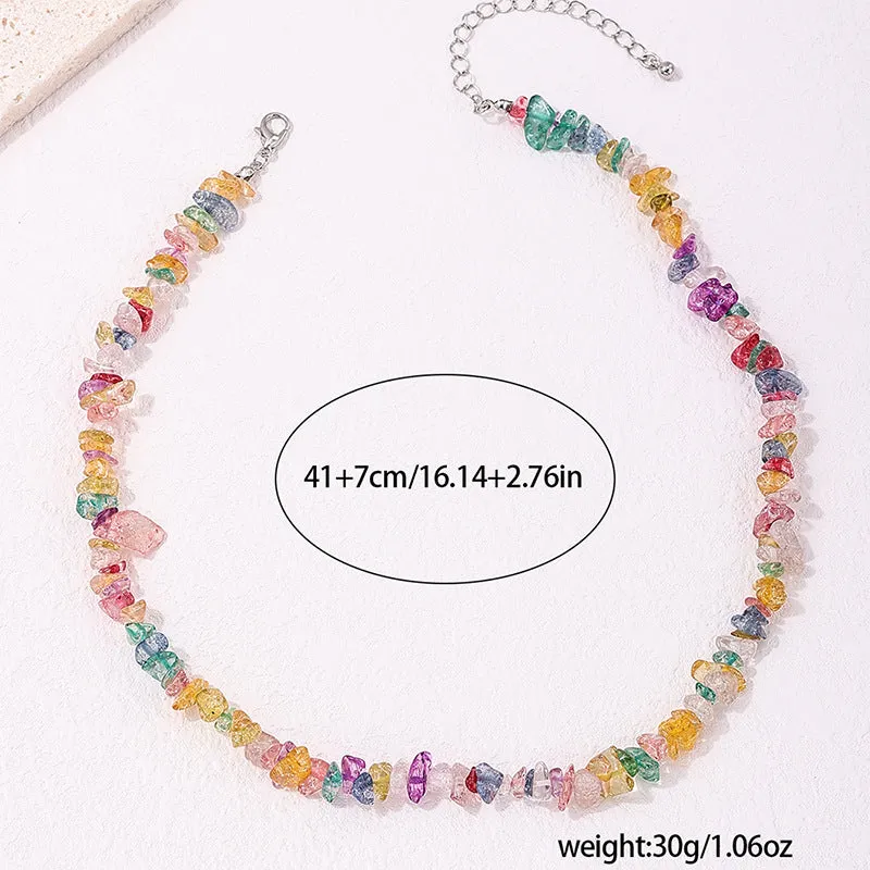 Colorful Glass Stone Necklace Set in Vienna Verve Collection