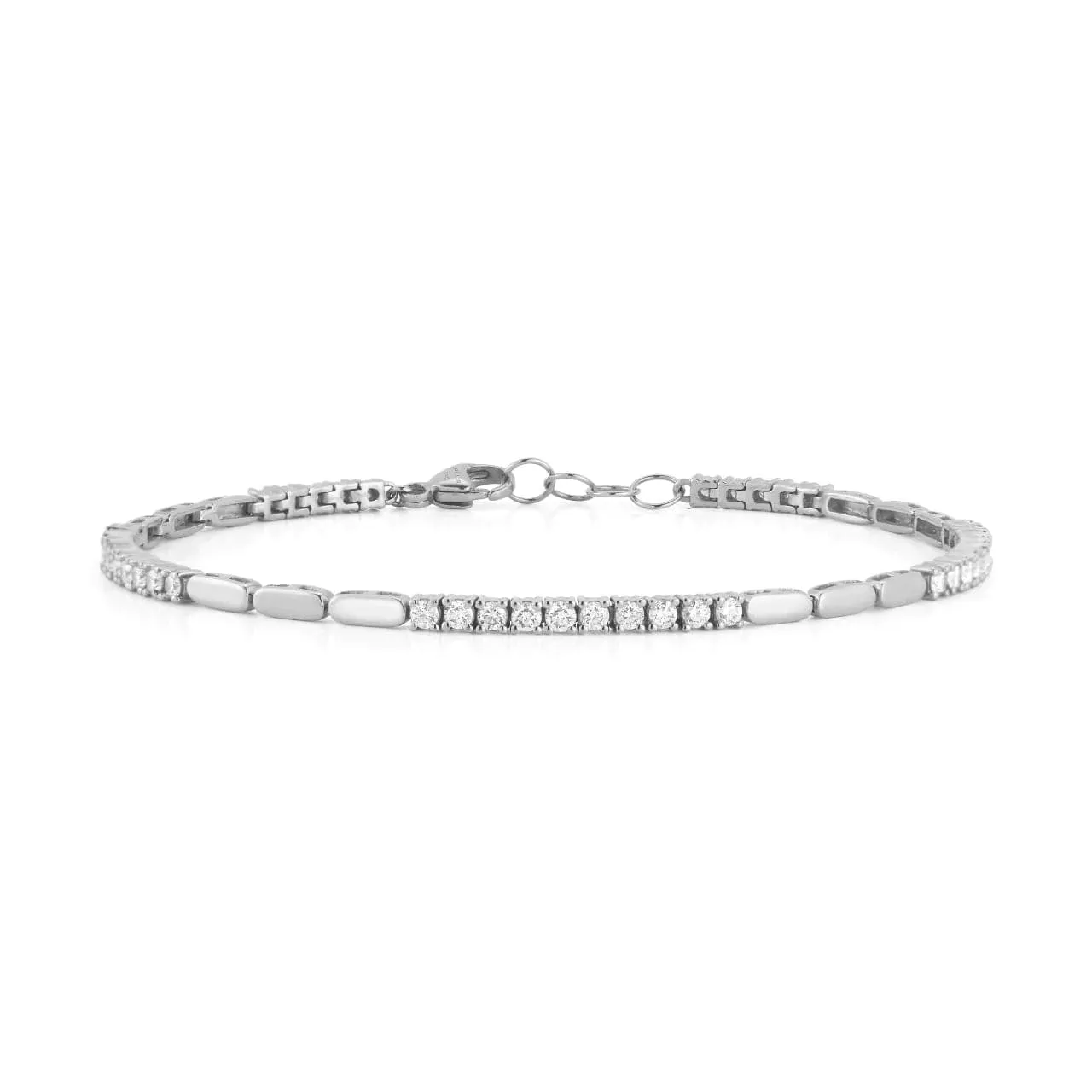 Dana Rebecca Designs Melody Eden Gold Bar Tennis Bracelet - White Gold