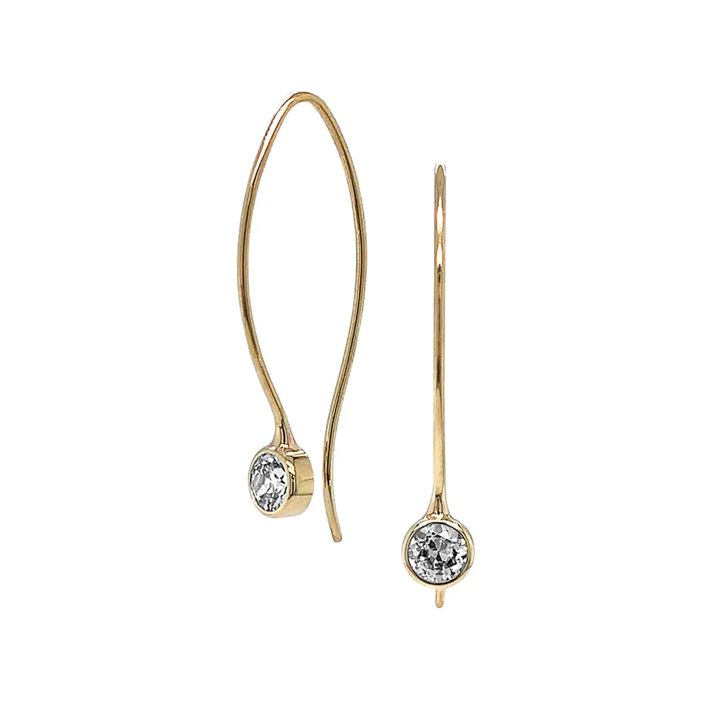 Diamond & Yellow Gold Earrings - "Baby Comet"