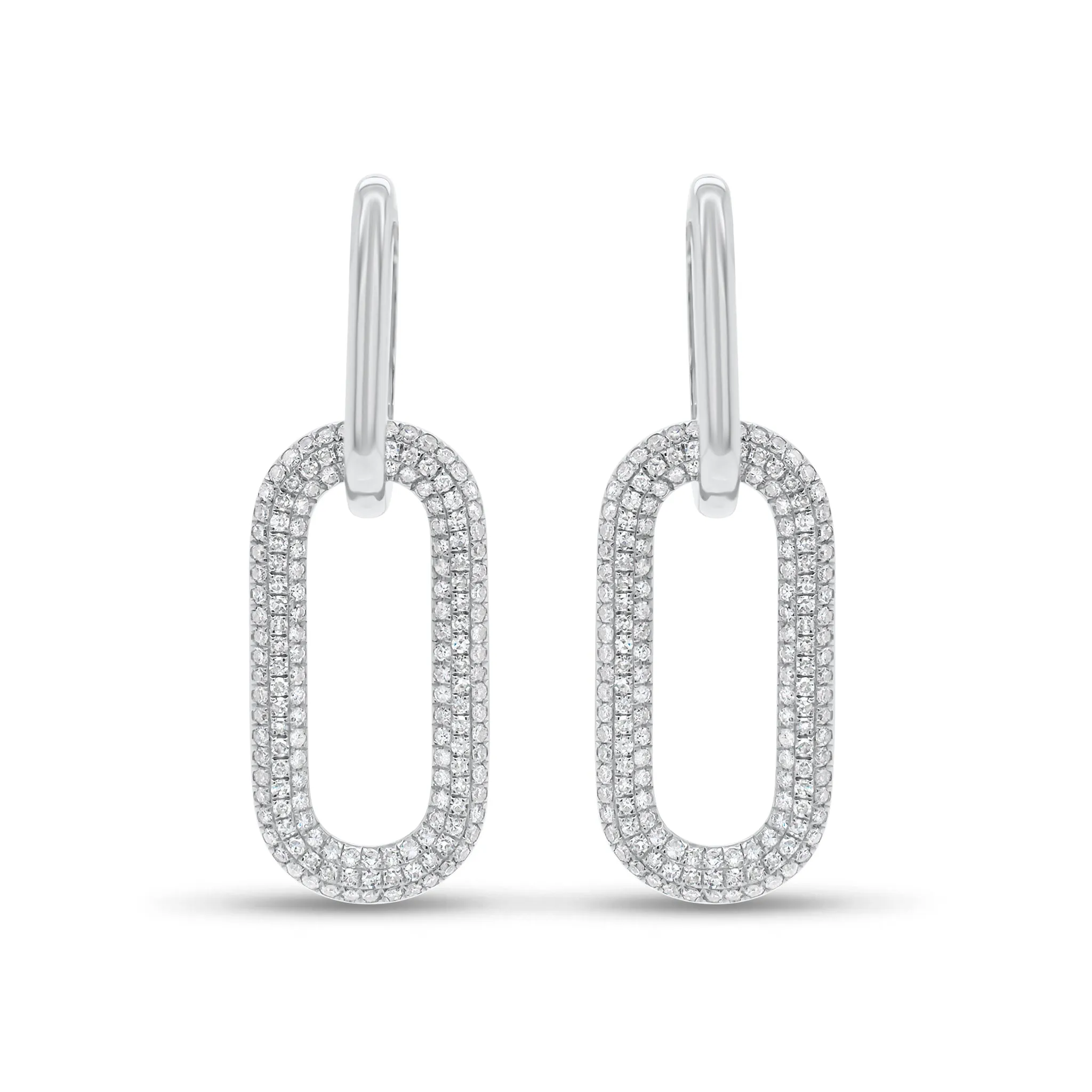 Diamond Bold Paperclip Chain Earrings