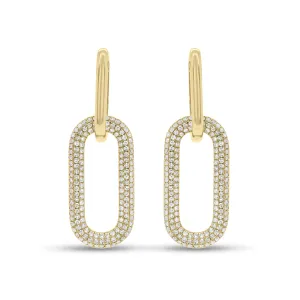 Diamond Bold Paperclip Chain Earrings