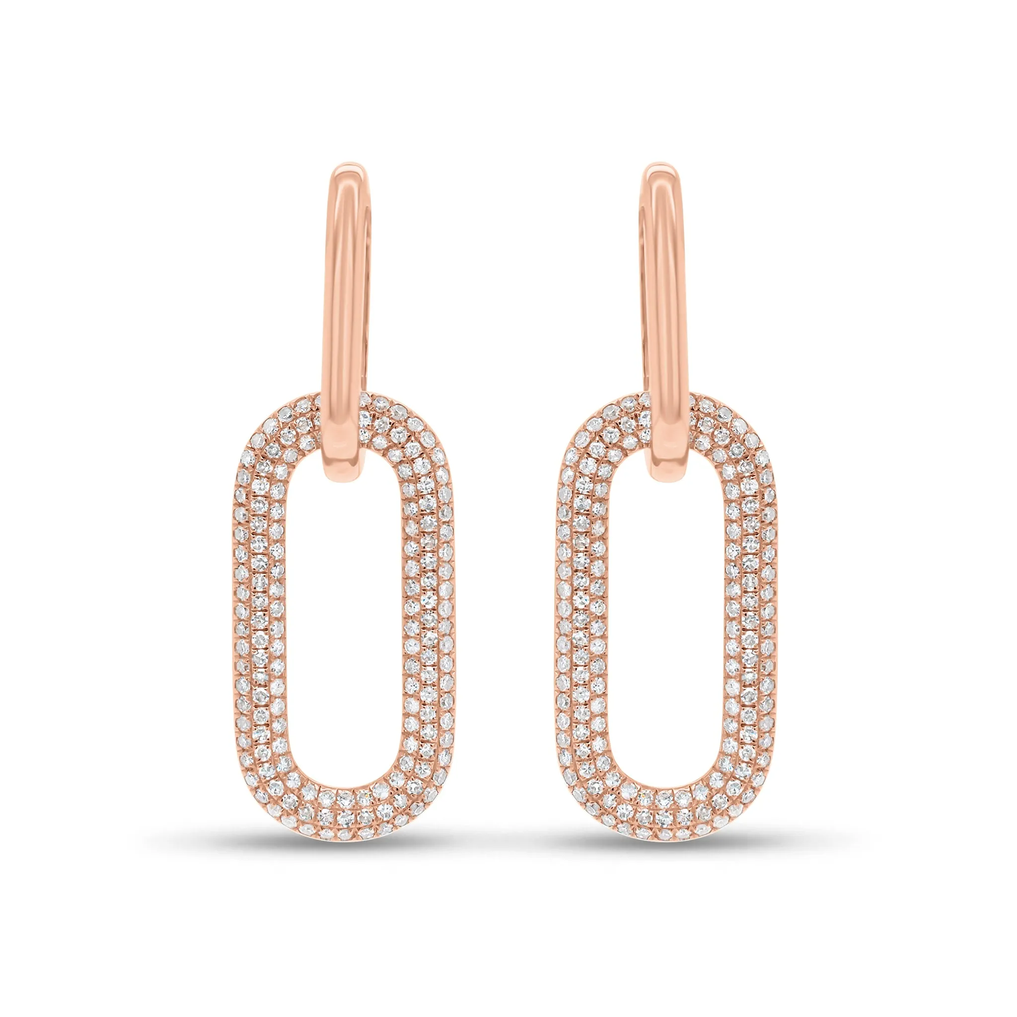 Diamond Bold Paperclip Chain Earrings