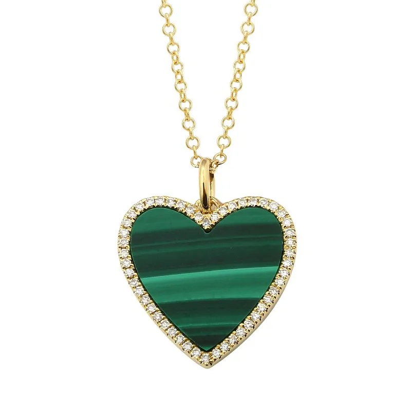 Diamond Turquoise Heart Pendant